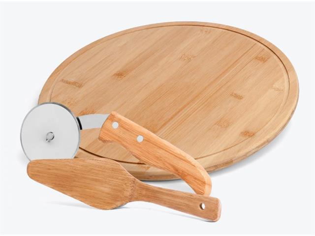 Conjunto para Pizza em Bambu 35CM 3 Peças - 2