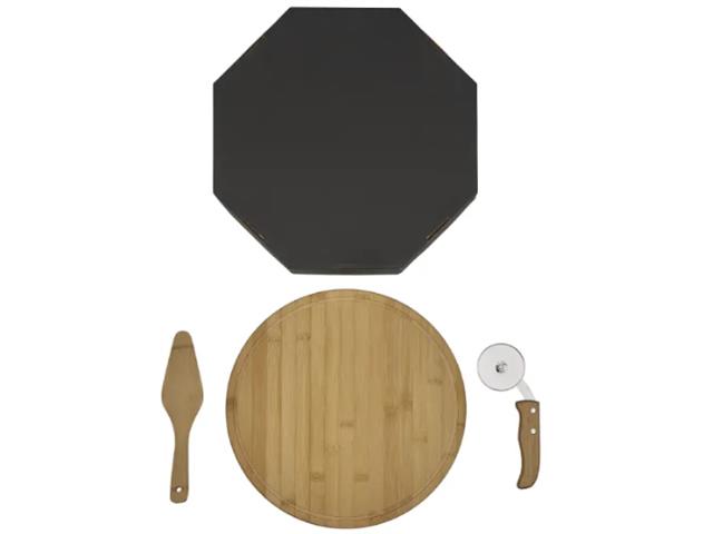 Conjunto para Pizza em Bambu 35CM 3 Peças - 4