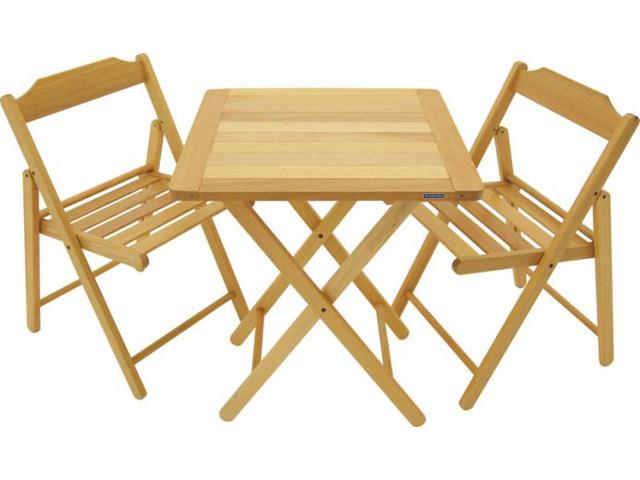 Conjunto de Mesa e Cadeira Tramontina Beer Verniz 3 peças