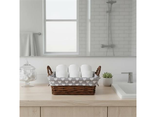 Cesta Quadrada Mundiart com Tecido 23x23/8cm - 7