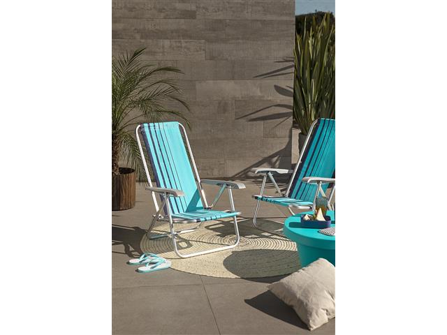 Cadeira de Praia Tramontina Samoa Alta em Alumínio com Assento Azul - 5