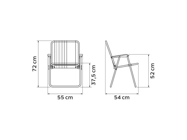 Cadeira de Praia Tramontina Samoa Alta em Alumínio com Assento Azul - 7