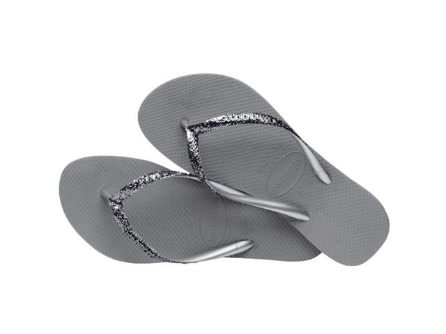 Chinelo Havaianas Slim Glitter II Cinza Aço 35/36 - 1
