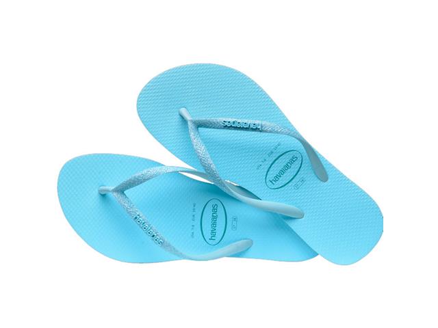 Chinelo Havaianas Slim Glitter Neon Azul Water 33/34 - 1