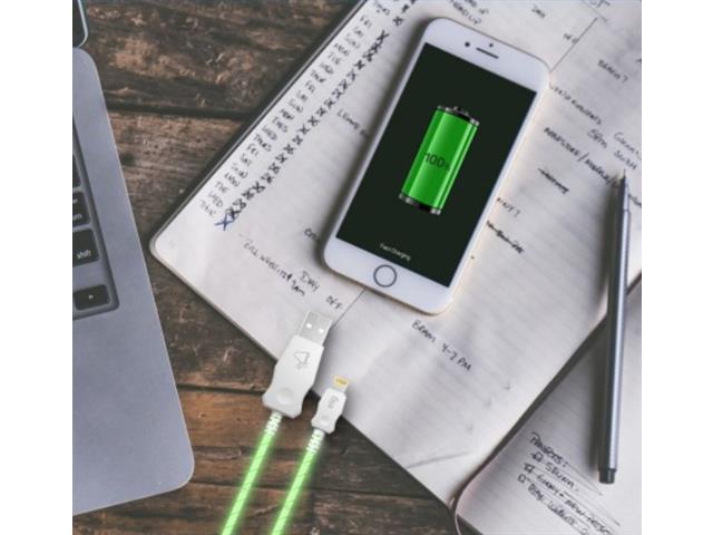 Cabo Lightning com LED ELG Branco e Verde