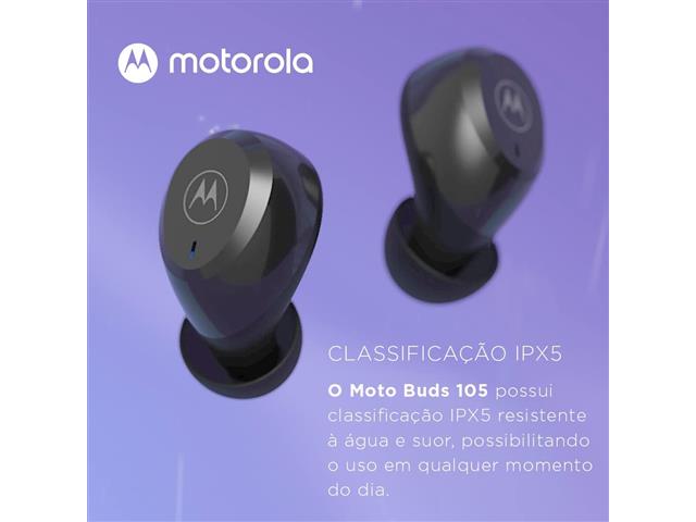 Fone de Ouvido Bluetooth Motorola Moto Buds 105 Preto - 4