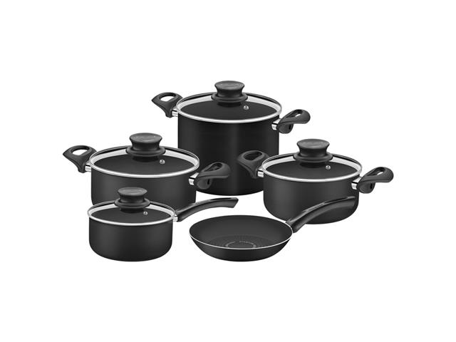 Batería de cocina Tramontina Paris + Starflon Excellent Negro 9 pzas