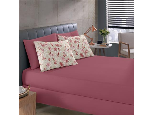 Jogo de Cama Quen Buettner Basic Laiane Bordo - 1