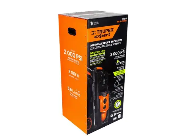 Hidrolavadora eléctrica Truper 2000 PSI motor de inducción