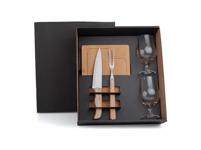 KIT PARA CHURRASCO COM COPOS 5 PCS LOGO ORBIA