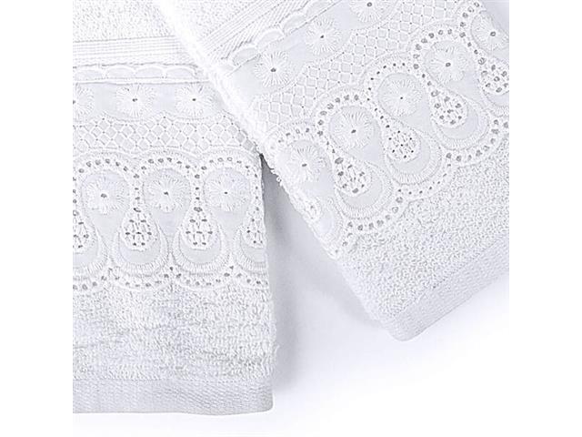Kit Toalha Social Bordada/Rendada Buettner Branco 2 Peças - 2