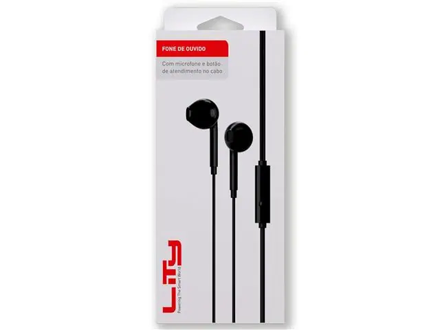 Fone de Ouvido com Fio Lity Preto (EPH-101) - 1