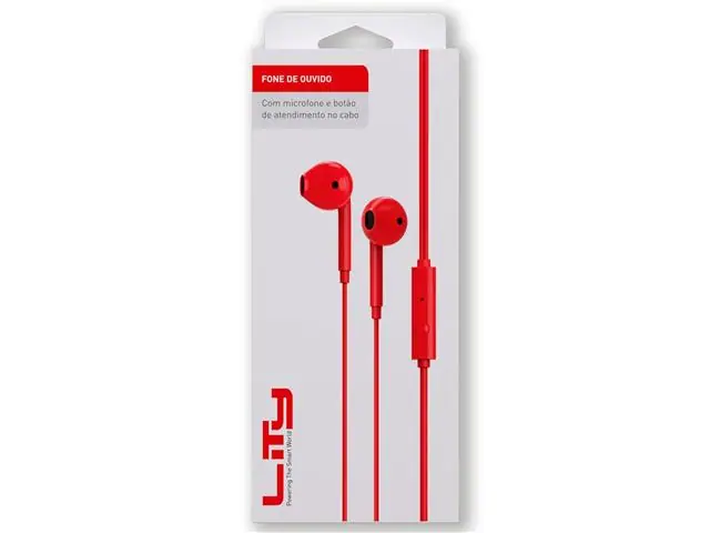 Fone de Ouvido com Fio Lity Vermelho (EPH-102) - 2