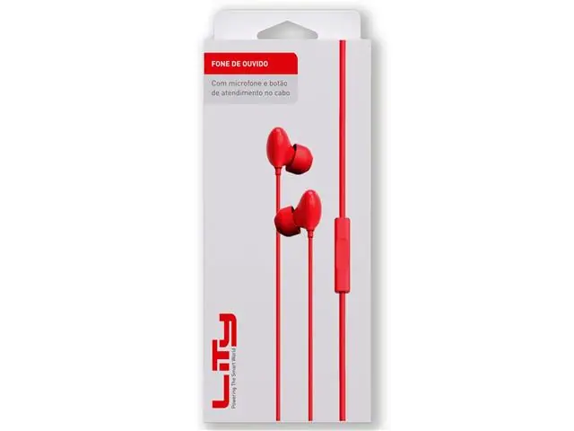 Fone Intra Auricular Ponteira de Silicone Lity Vermelho (EPH-202) - 2