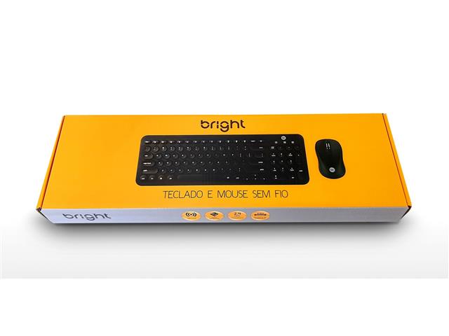 Combo Bright Escritório Slim Teclado e Mouse Sem Fio - 1