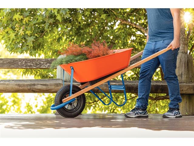 Carrinho de Mão Tramontina com Caçamba Funda Plástica Laranja 55 L - 1