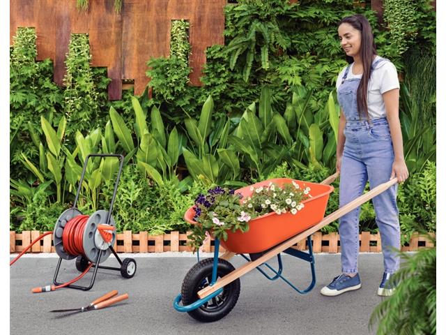 Carrinho de Mão Tramontina com Caçamba Funda Plástica Laranja 55 L - 3