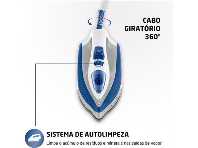 Ferro a Vapor Mondial Branco/Azul 1200W 110V FVN-01-BL - 4