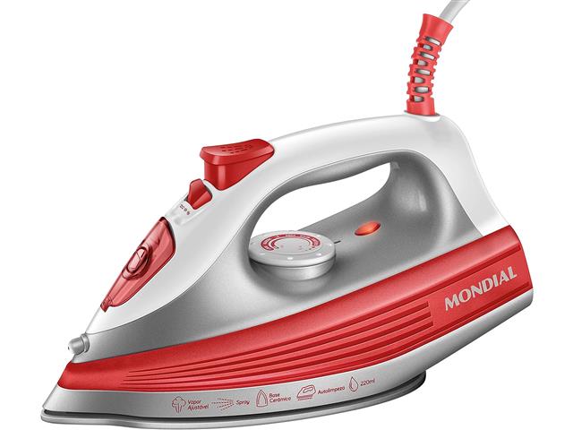 Ferro a Vapor Mondial Branco/Coral 1200W 110V FVN-01-O - 1