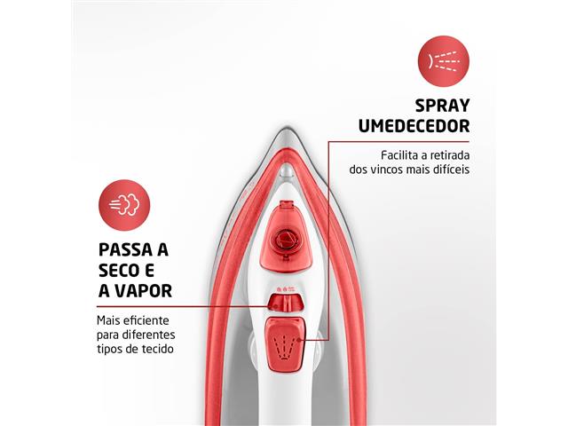 Ferro a Vapor Mondial Branco/Coral 1200W 110V FVN-01-O - 2