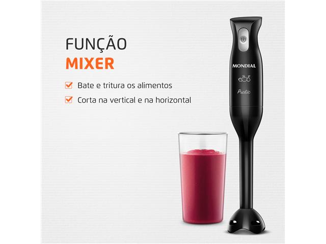 Mixer Pratic Mondial Preto 200W 110V M-15-B - 2