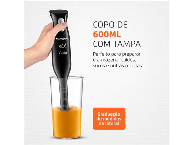 Mixer Pratic Mondial Preto 200W 110V M-15-B - 3