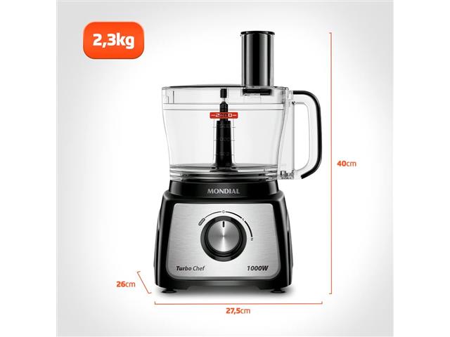Multiprocessador Turbo Chef 5 em 1 Mondial Preto 1000W 110V MPN-01-B - 1