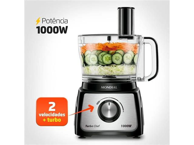Multiprocessador Turbo Chef 5 em 1 Mondial Preto 1000W 110V MPN-01-B - 2