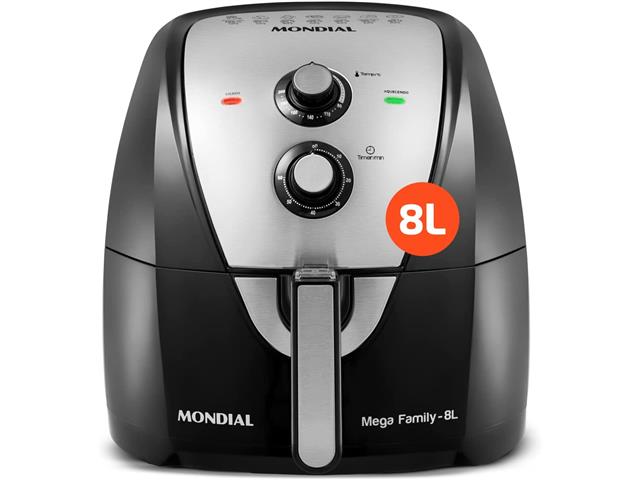Fritadeira Sem Óleo Air Fryer 8L Mondial Preto 1900W AFN-80-BI