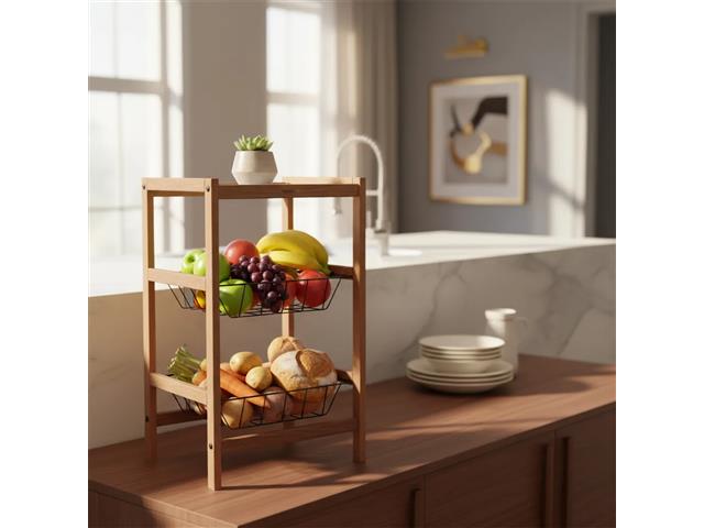 Fruteira Tramontina Utilínea em Madeira Mista com Estante e 2 Cestos - 7