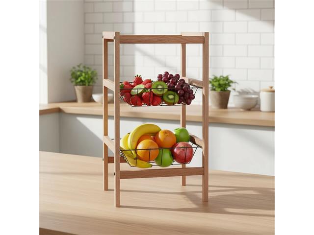 Fruteira Tramontina Utilínea em Madeira Mista com Estante e 2 Cestos - 9