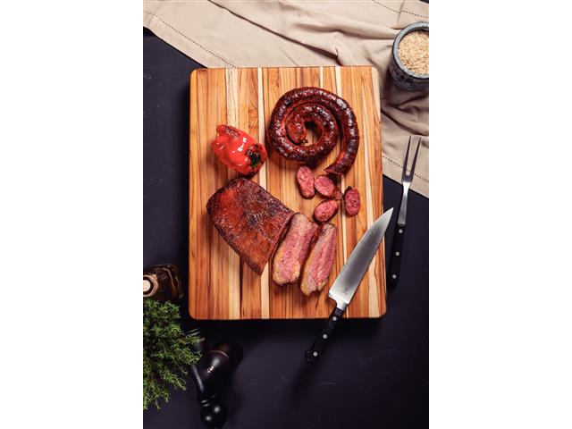 Tábua com Empunhadura Churrasco Tramontina em Madeira Teca 50x38 cm - 1