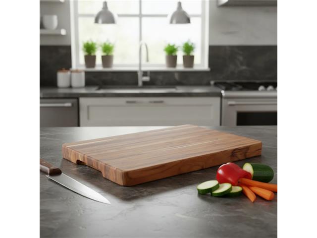 Tábua com Empunhadura Churrasco Tramontina em Madeira Teca 40x30 cm - 6