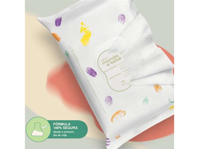 Lenços Umedecidos sem Fragrância Natura Mamãe e Bebê 50 Unidades - 1