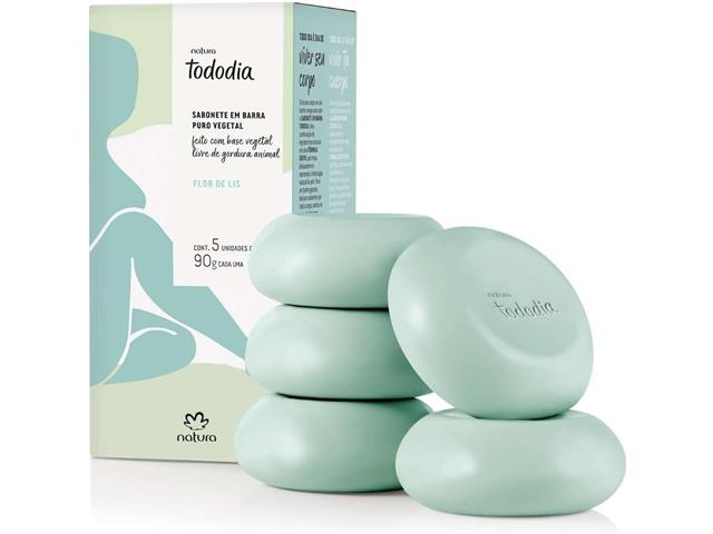 Sabonetes em Barra Natura Flor de Lis 5 Unidades de 90g