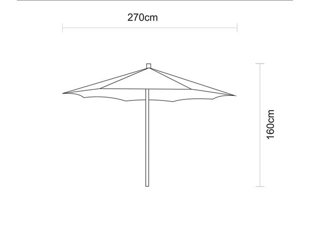 Ombrelone Tramontina em Madeira e Poliéster Bege sem Base 2,7 m - 2