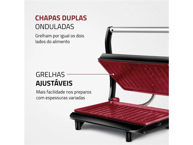 Press Grill Mondial Red Ceramic PG-01-RC Vermelho 110V - 3