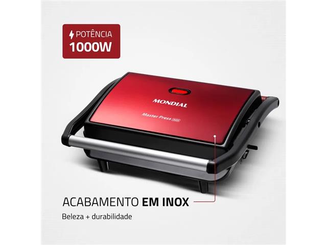 Press Grill Mondial Red Ceramic PG-01-RC Vermelho 110V - 4