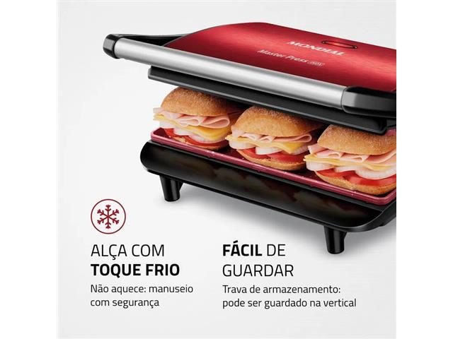 Press Grill Mondial Red Ceramic PG-01-RC Vermelho 110V - 5