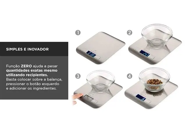 Balança de Cozinha Digital até 10KG Alta Precisão Gadnic - 4