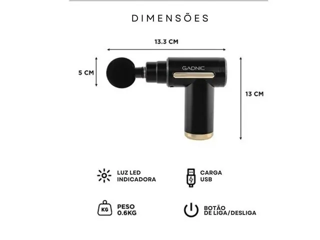 Pistola Massageadora Gadnic Portátil - 5