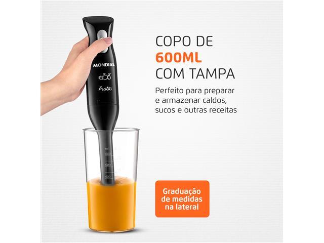 Mixer Pratic Mondial Preto 200W M-15-B 220V - 2