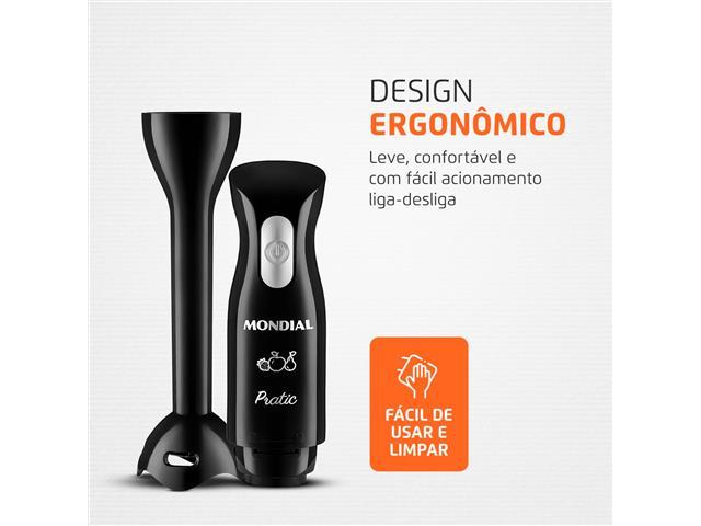 Mixer Pratic Mondial Preto 200W M-15-B 220V - 3
