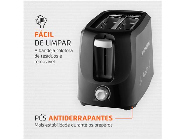 Tostador de Pães Pratic Mondial Preto/Prata 700W T-18 220V - 4