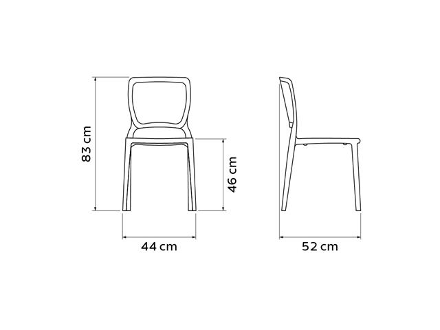 Cadeira Tramontina Sofia Encosto Fechado Grafite - 7