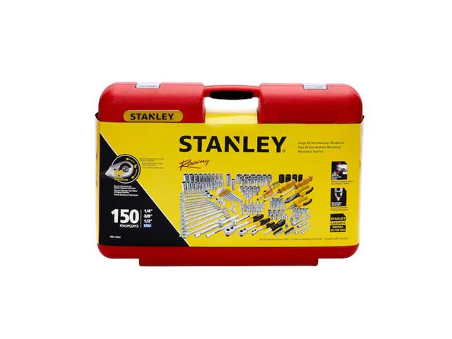 Jogo de Soquetes Stanley Encaixe MM e POL 1/4" 3/8" 1/2" com 150 Peças - 1