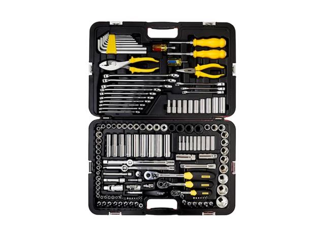 Jogo de Soquetes Stanley Encaixe MM e POL 1/4" 3/8" 1/2" com 150 Peças - 6