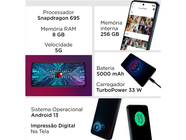 Smartphone Motorola Moto G84 5G 256GB Tela 6.55" Câmera 50+8MP Grafite - 6