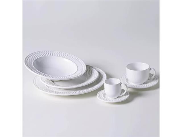 Aparelho de Jantar 42 Peças Porto Brasil Roma Branco - 1