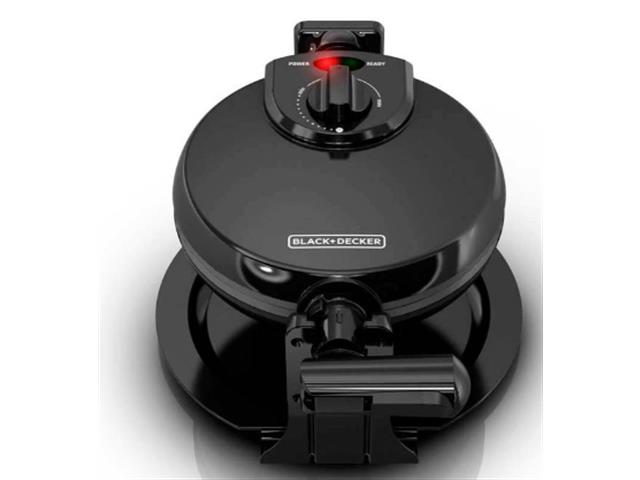 Waflera Black+Decker Estilo Belga Giratoria, Negro WM1000B